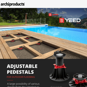Adjustable pedestals for outdoor flooring by YEED