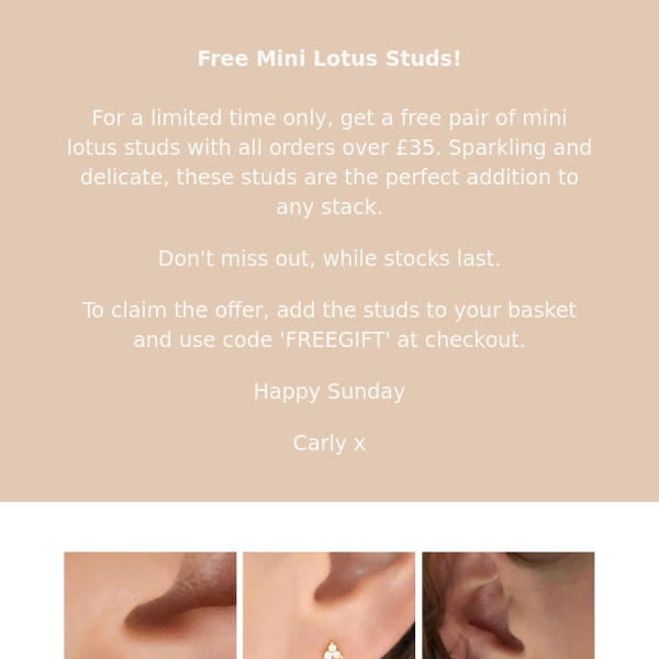 Get your free Lotus Studs before they're gone!
