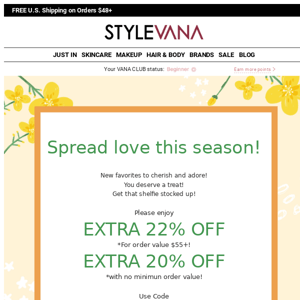 Ends soon! 20-22% OFF! Love is in the air this season!