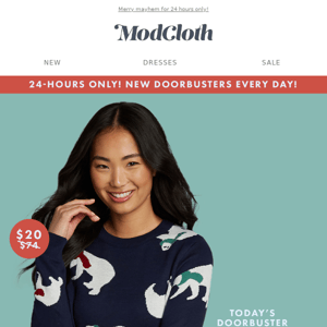 All is not-so-calm: $20 sweaters!