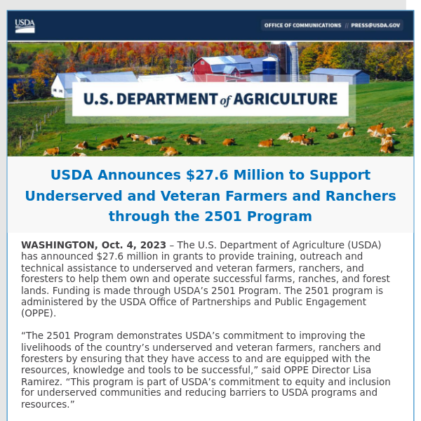 USDA Allocates $27.6M for Underserved and Veteran Farmers & Ranchers Support 🌾🇺🇸
