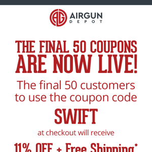 The Final 50 Coupons Are Now Open!