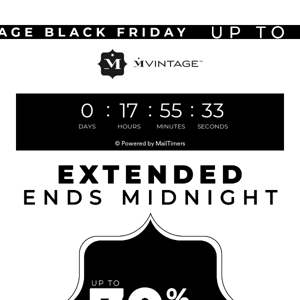 Black Friday Extended ENDS Tonight!
