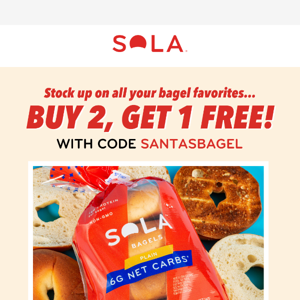 HURRY - Buy 2, Get 1 Free Bagels!