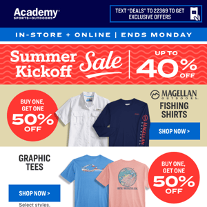 ☀️ Summer Kickoff Sale | Save up to 40%!