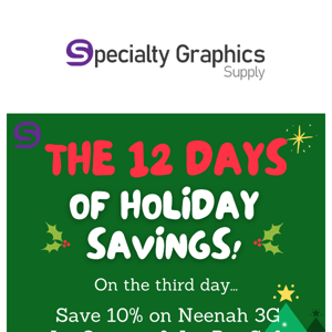 The 12 Days of Holiday Savings! On the Third Day...