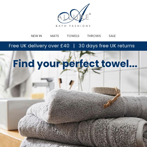 New in  Towels, Mats and Throws For The Home – Allure Bath Fashions