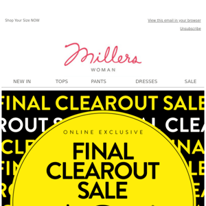 Final CLEAROUT! Sale From $9.99
