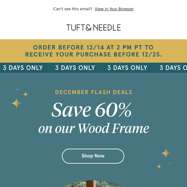 Save 60% on our Wood Frame