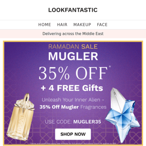 Mugler: 35% Off + 4 FREE Gifts 💜