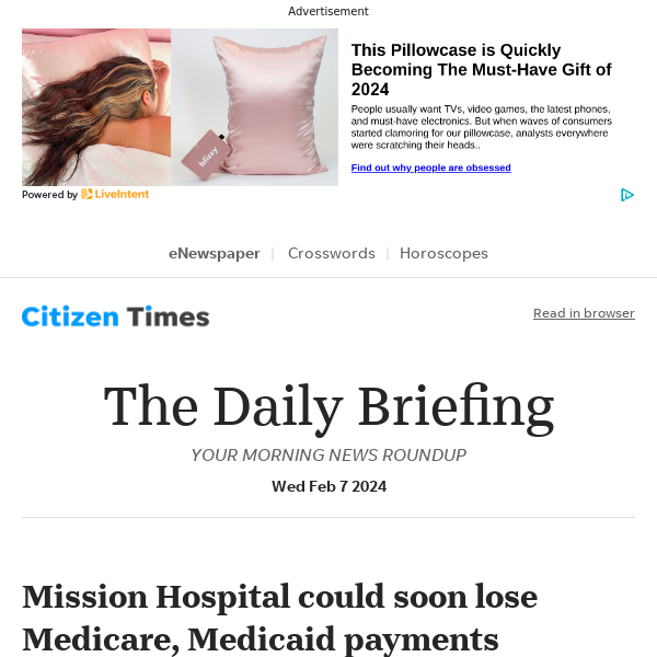 Daily Briefing: Mission Hospital could soon lose Medicare, Medicaid payments