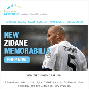 NEW Zinedine Zidane Signed Shirts!