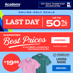 Up to 50% Off Deals | LAST DAY!