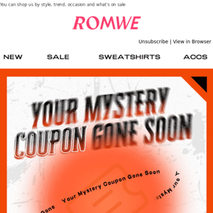 ⏳Your Mystery Coupon Gone Soon.