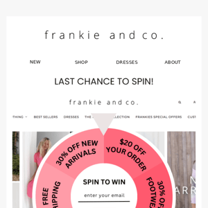 Last Chance Spin To WIN At Frankie! ❣