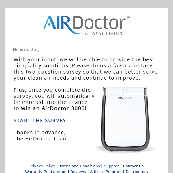 🏆 Take the Survey for a Chance to Win an AirDoctor 3000!