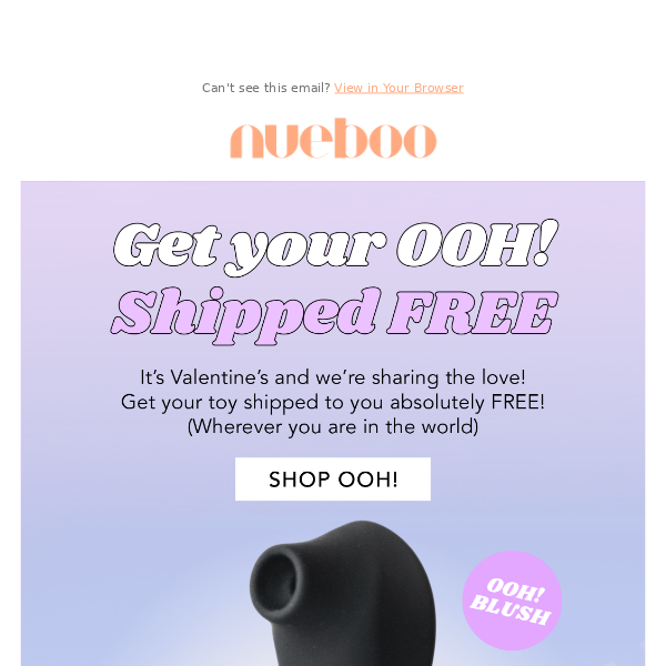 Free worldwide shipping for anything OOH!