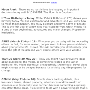 Your horoscope for June 6