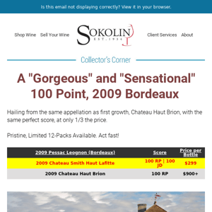 2x100-Point, 2009 Bordeaux With the Same Score As Haut Brion at a Fraction of the Price