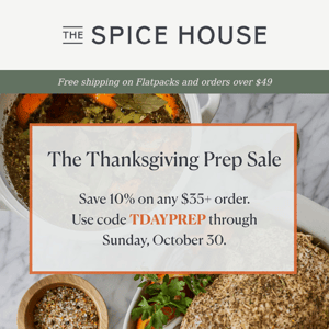 The Thanksgiving Prep Sale!