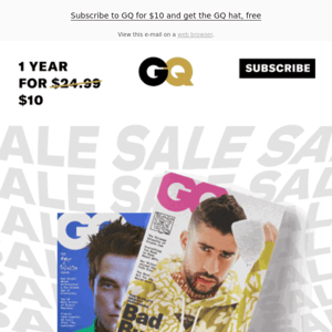 You're invited to subscribe to GQ Magazine for only $10