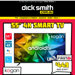 $300 OFF 55" 4K UHD Android TV While Stock Lasts!