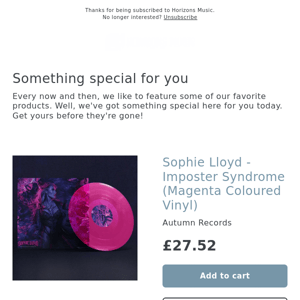 LIMITED! Sophie Lloyd - Imposter Syndrome (Magenta Coloured Vinyl)