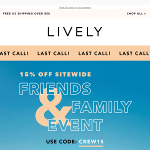 LAST CALL: 15% OFF Sitewide Ends Tonight!