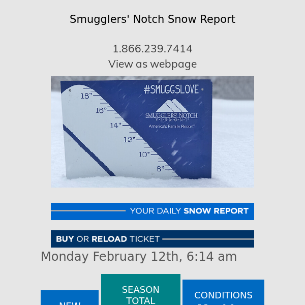 Smugglers' Notch Daily Snow Report