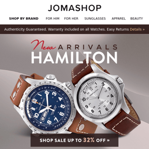 New Arrivals ⚠️ Hamilton Watches (Up to 32% OFF)