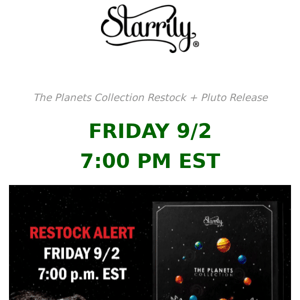 Planets Restock + Pluto Release Announcement