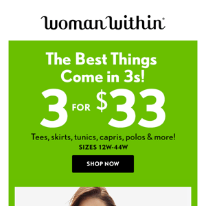 😊 The Best Things Come In 3s! 3 For $33 Starts Now!