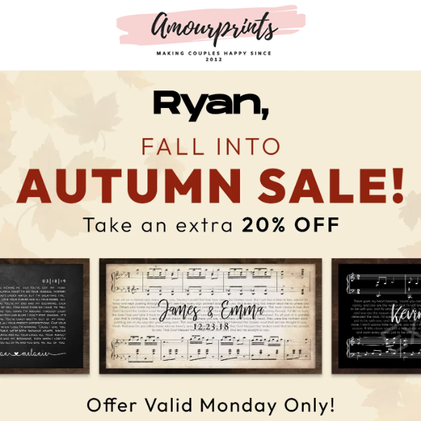 $20 OFF! Fall Day Sale is live🍂