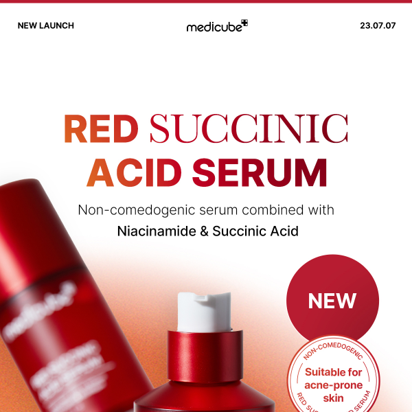 [NEW] A Whole New Acne Treatment: RED SUCCINIC ACID SERUM (Niacinamide 5% + Succinic Acid 1%)