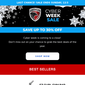 ⏰LAST CALL⏰ Cyber Week ENDS SUNDAY, 12/3!