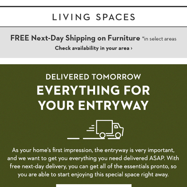 Tomorrow's Delivery: Entryway...Right Away!