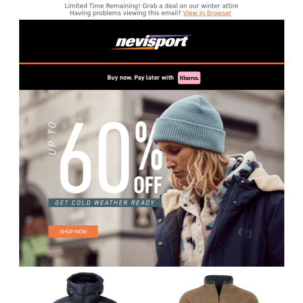 Up to 60% Off | Get Cold Weather Ready