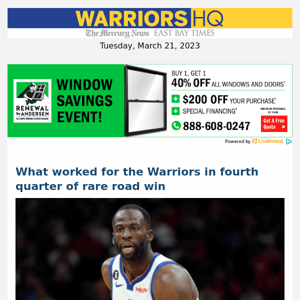 What worked for the Warriors in fourth quarter of rare road win