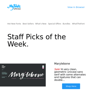 This week's Staff Picks