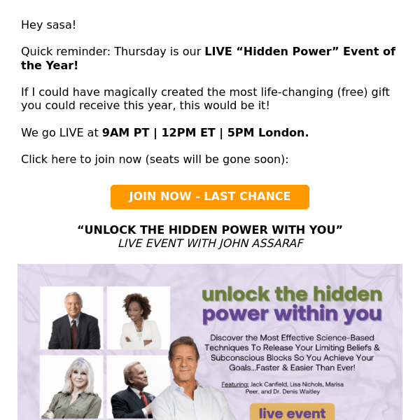 Unlock the Hidden Power Within You [FREE Ticket]