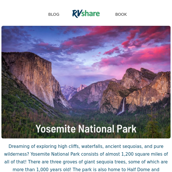 Explore Yosemite for Free with RVshare's Park Pass Promotion