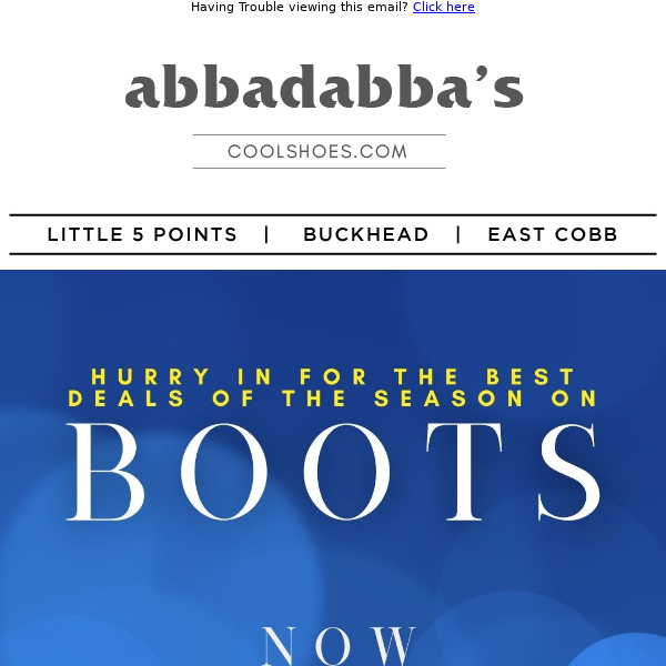 Now Til Sunday: Select Boots on Sale!