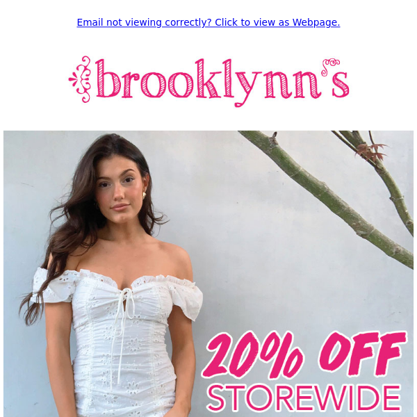 🐰 🐰 20% OFF tomorrow, Sat. April 8! + FREE goodie bag! Shop in-store or online at www.brooklynns.com.