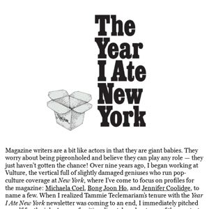 Thanks for Joining ‘The Year I Ate New York’