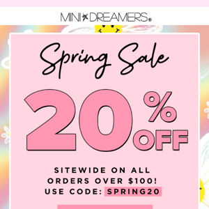 20% Off Sale Starts Now!