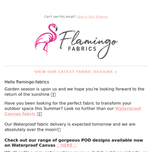 Flamingo Fabrics Garden season has arrived 🌞🏡