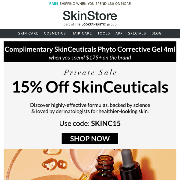 Two days left — 15% off SkinCeuticals' cult-favorites