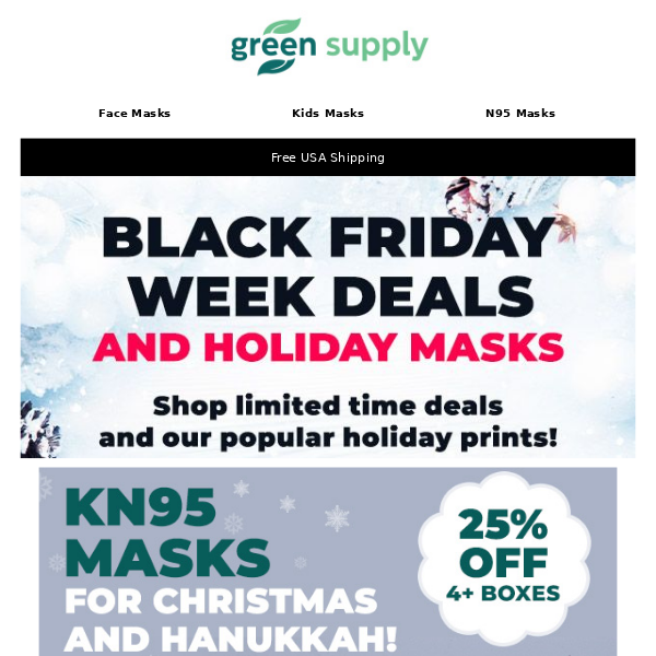 🎄😷Black Friday KN95 Mask Sale and Holiday Prints!