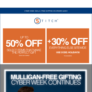 Mulligan Free Gifting | Cyber Week Deals Continue