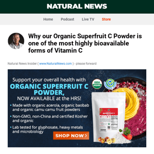 Why our Organic Superfruit C Powder is one of the most highly bioavailable forms of Vitamin C